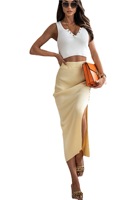 Summer new women's clothing pit stripe ribbed temperament slit button half skirt