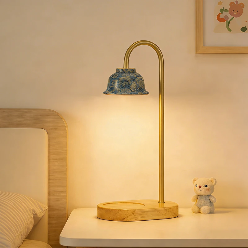

Ceramic Desk Lamp USB Powered Three-color Lights Table Lamp Dimmable Brightness Night Light Bedside Lamp for Bedroom Home