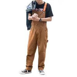 2023 New Summer Jeans Denim Pant Jumpsuit Mens Overalls Casual Suspender Pants Blue Khaki Overalls Multi-pocket Romper Jeans
