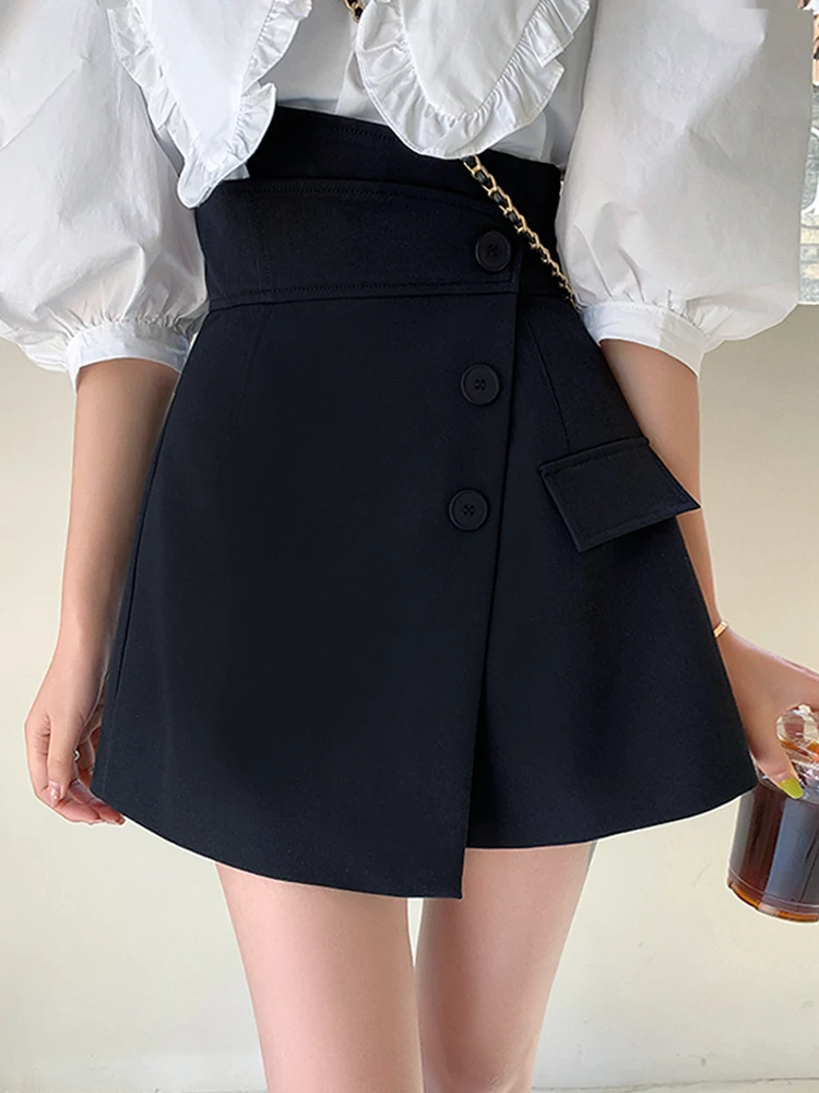 

Костюм с высокой талией, брюки, юбка, асимметричная юбка, женская мода, весна, осень, зима, корейский Sle, чистый цвет