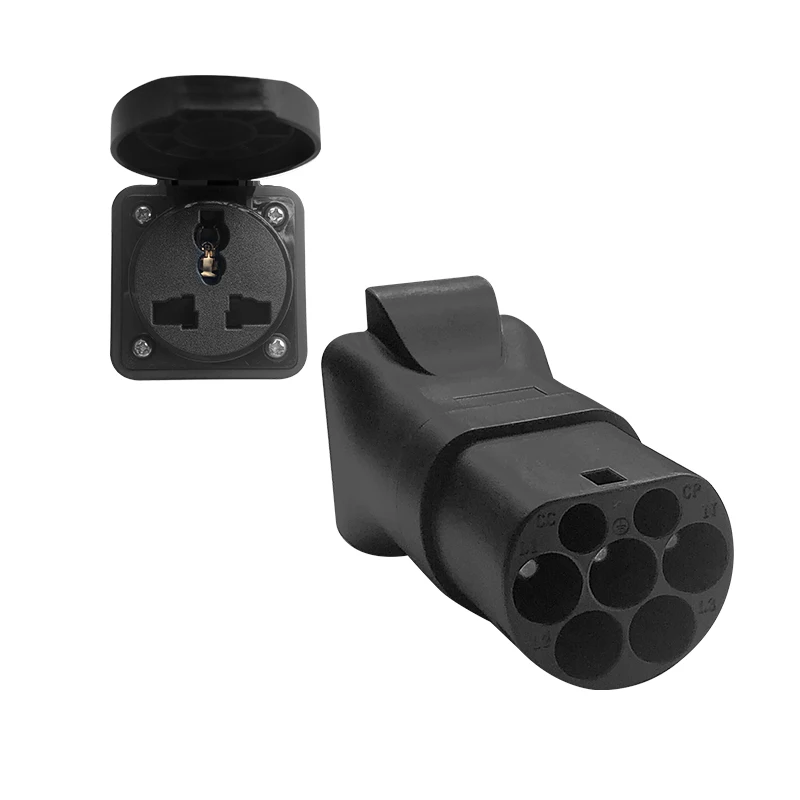 

Portable Type 2 pile to 16A Schuko Socket Adapter Converts Charging Sockets for 110-220V AC CE Certified Home Travel Charging