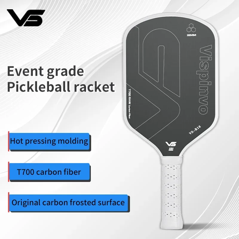 

T700 Carbon Fiber Hot Pressed Pickleball Paddle | USAPA approved Competitive | PP Honeycomb Core Premium Lightweight Elasticity!
