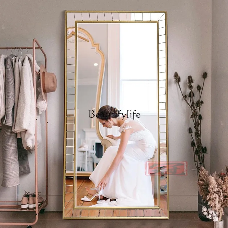 Living room full body floor mirror household high-end full-length mirror to take pictures
