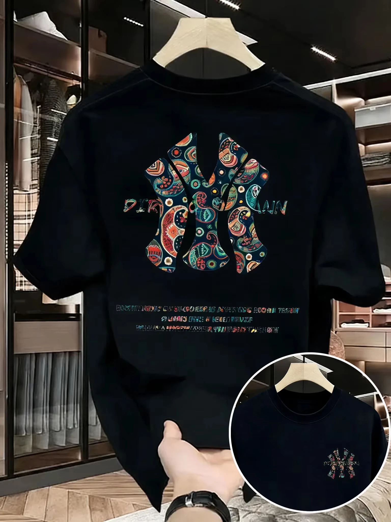 Streetwear Brand With Flower Logo - تي شيرت قطني بتصميم جرافيكي عصري