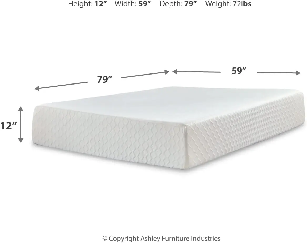 Design di Ashley Queen Size Chime Materasso in memory foam medio-rigido da 12 pollici con tè verde e gel di carbone