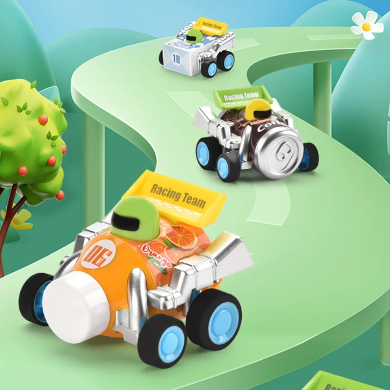 1Pcs Kreative Mini Cartoon Getränk Zurückziehen Racing Auto Spielzeug Nette Lustige Autos Kinder Spaß Spielzeug Jungen Urlaub Party Geburtstag geschenk