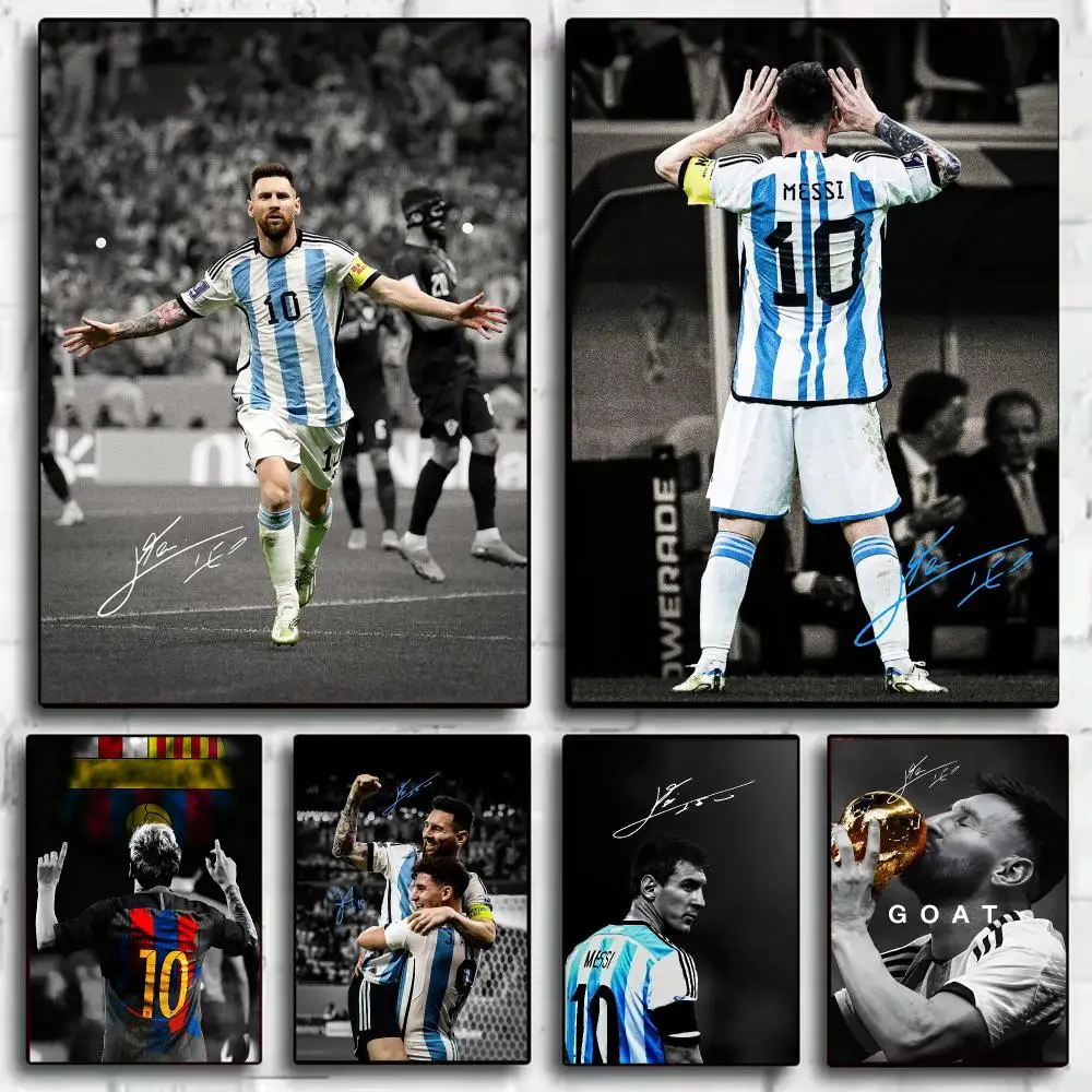 Soccer Superstar M-MEsSI Poster Decorative Wall Sticker Mural Photo Print for Bedroom Living Room Hallway Home Decor Gift