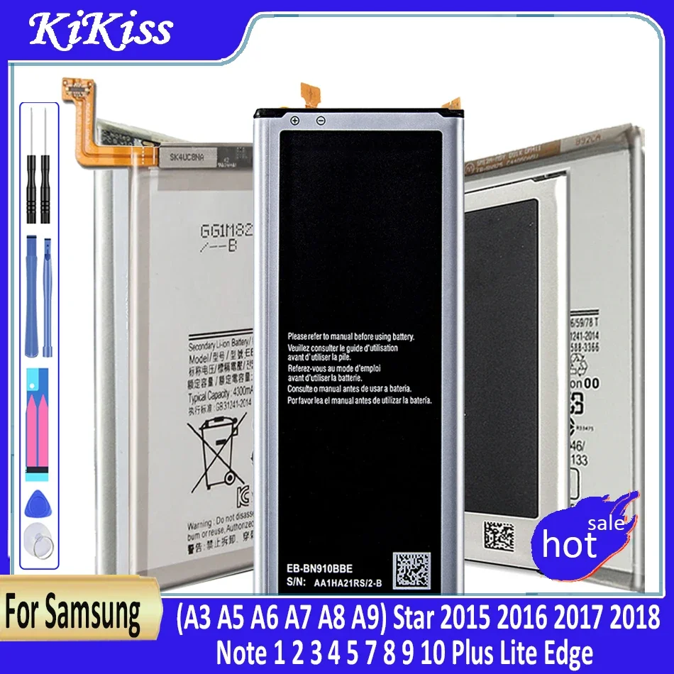 Battery For Samsung Galaxy A3 A5 A6 A7 A8 A9 Star 2015 2016 2017 2018/Note 1 2 3 4 5 7 8 9 10 Plus Lite Edge SM A510F A310F