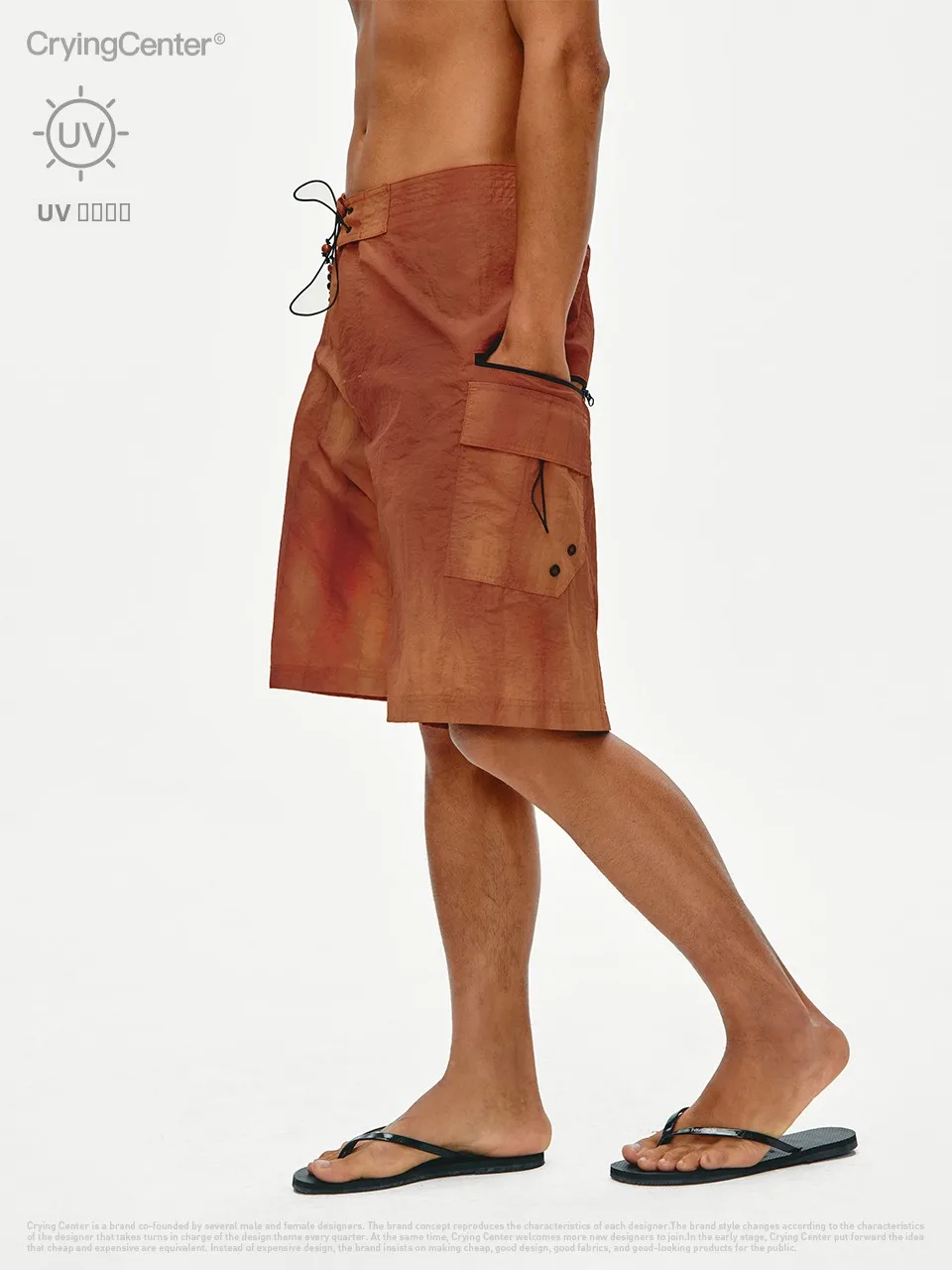 

Crnenter Lightweight Waterproof Beach orts Casual Straight Leg Pants mid Waist Five-Quarter Length Summer Faion