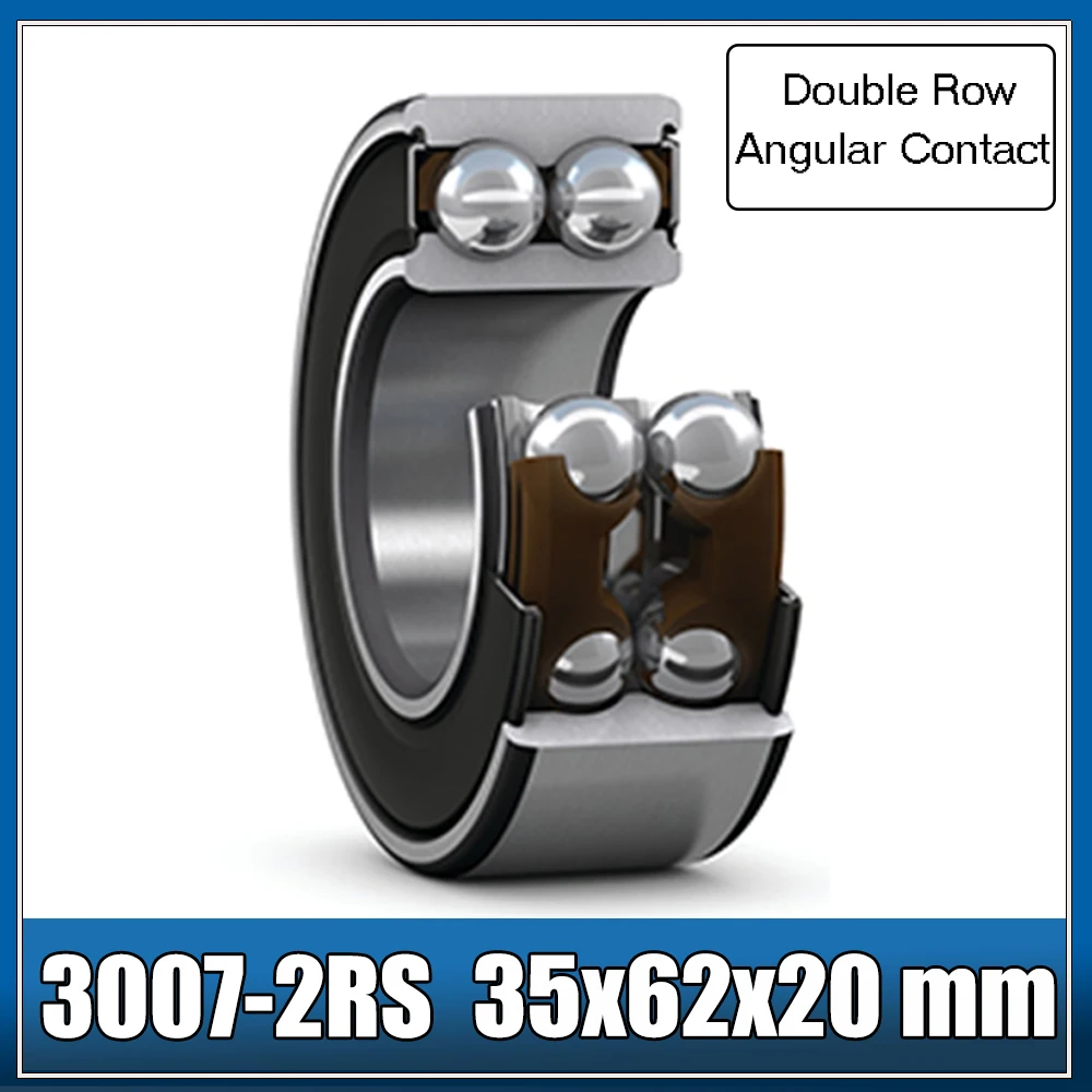 

3007-2RS Bearing 35*62*20 mm ( 1 Pc ) 3007 2RS Double Row Sealed 3007 RS Angular Contact Ball Bearings