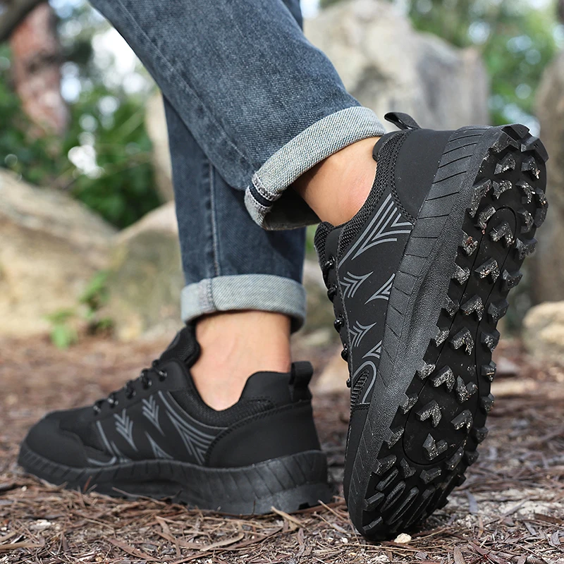 Outdoor Hiking Shoes Men Thick Bottom Lightweight Low-top Men Breathable Wear-resistant Fashion Fashion Casual Sports Shoes Mens