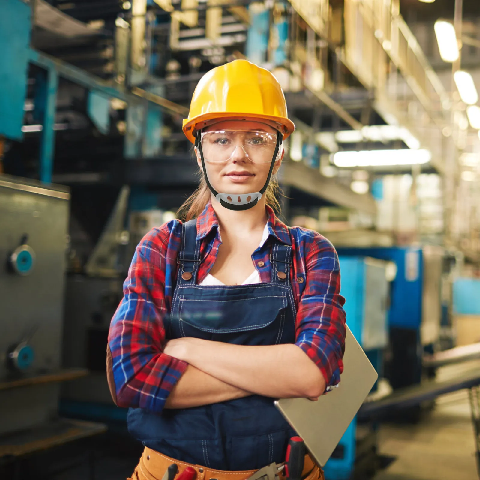 

Комплект из 3 регулируемых эластичных ремней для крепления каски на подбородок, для строительных работ