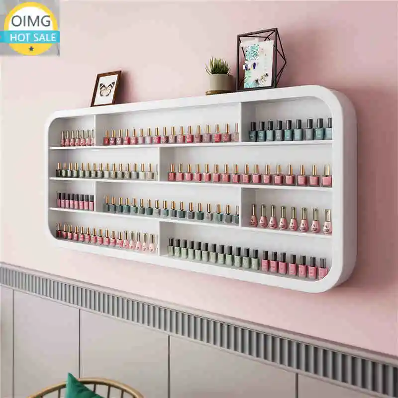 Laste Classic French Style 5 Years Warranty LED White Carved Display Rack Display Shelf Nail Polish Shelf