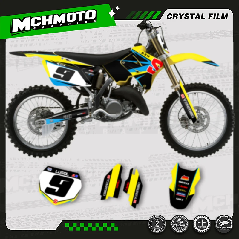 

MCHMFG для SUZUKI RM125-250 2001 2002 2003 2004-2012 MOTO Custom Team мотоциклетная графика фоновая наклейка комплект 001