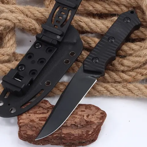 ZT Outdoor Camping Portable High Hardness Straight Knife Survival Camping G10 Handle+K Sheath