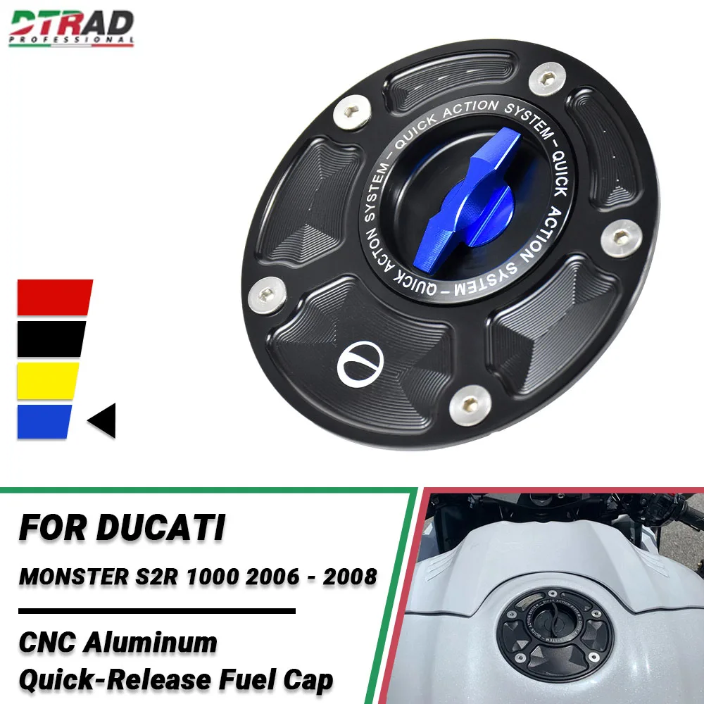 

Motorcycle CNC Fuel Tank Cap For DUCATI MONSTER S2R 1000 2006 - 2008Accessories Quick Release Gas Fuel Tank Cover Cap
