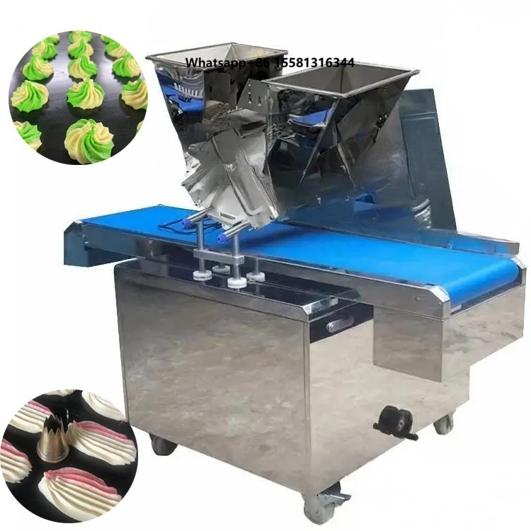 Easy to Cooperate Double Color Cookie Making Machine Industrial Cookie Biscuit Extruder Machinery Automatic Cookie Maker