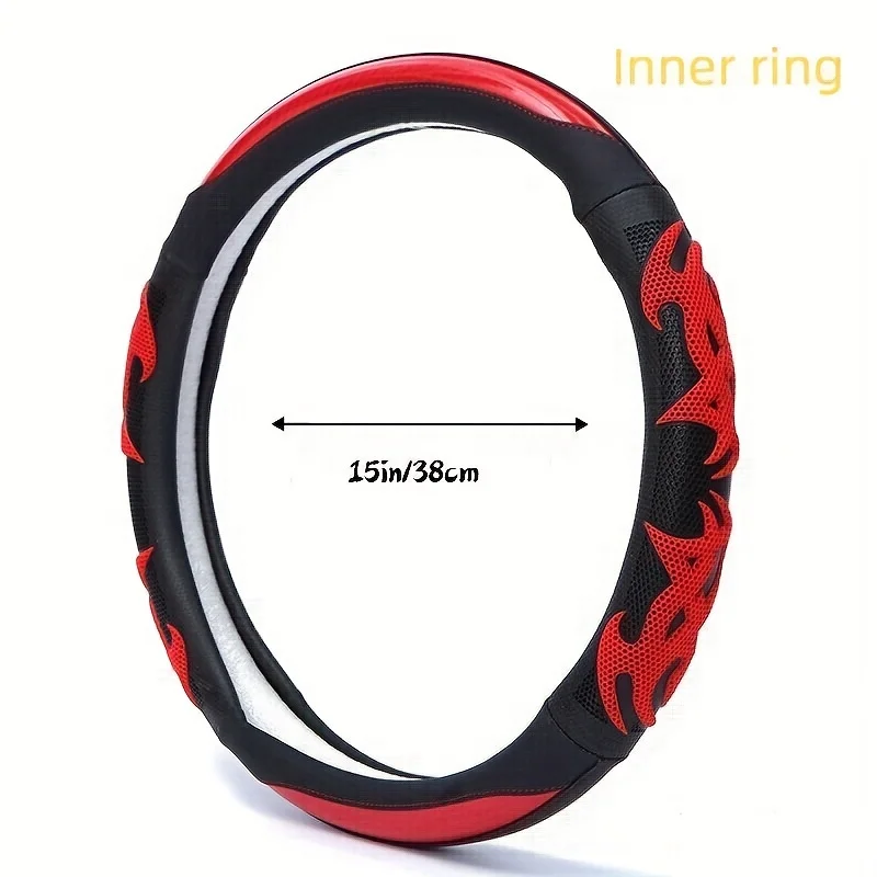 New Car Steering Wheel Cover Universal Faux Leather Film Fashion Sports Four Seasons Universal Car Interior Accessories