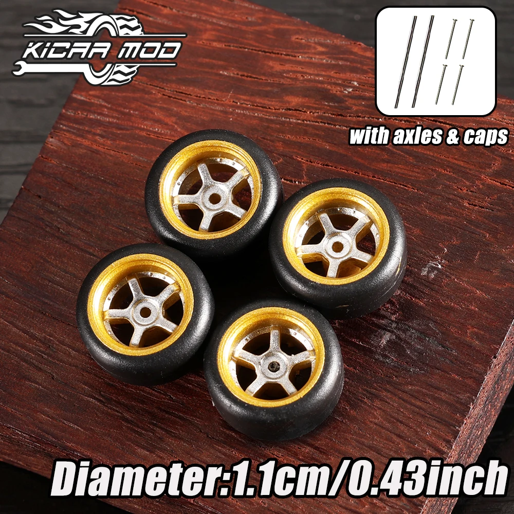 

KicarMod 1/64 модели колес автомобильные золотые и серебряные колеса шины автомобиль игрушка для Hot Wheels хобби модифицированные детали 4 шт. (1 комплект)