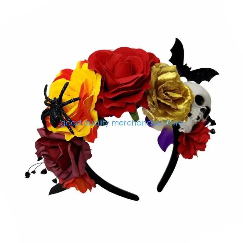 

Y5JD костюм на Хэллоуин, украшение для волос, повязка для волос с реалистичным цветком для музыкального фестиваля