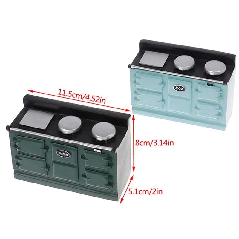 1/12 دمية مصغرة موقد غاز محاكاة ثلاثة حفرة موقد نقل الحرارة لملحقات بيت الدمى #2