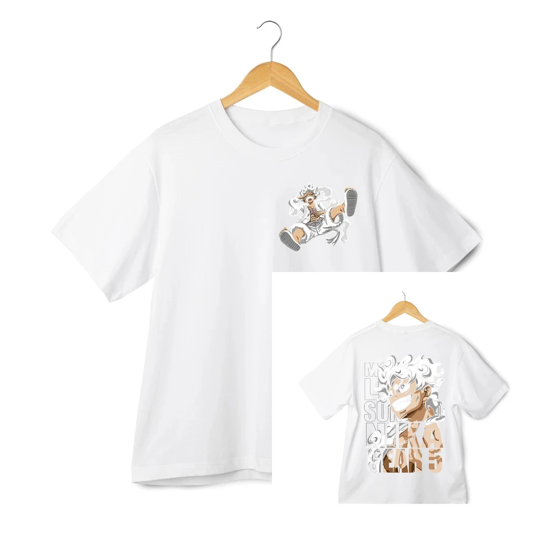 

Футболка One Piece Gear 5 Luffy Nika Streetwear - Двусторонняя футболка с аниме-графикой, косплей, аниме-фигурка