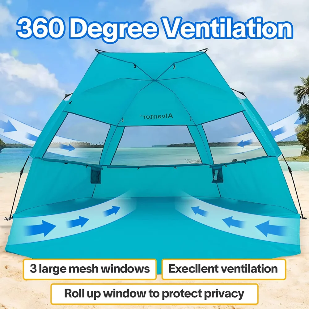 Imagem -03 - Alvantor Praia Tenda Sun Shelter Super Cabana Automático Pop up Portable Canopy 2023