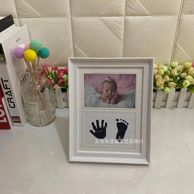 Safe Infant Hand Footprint Molding Clay Set Water-Based Gold Paint Brushes DIY Memorial Craft Gift Full Moon 100 Days Keepsake