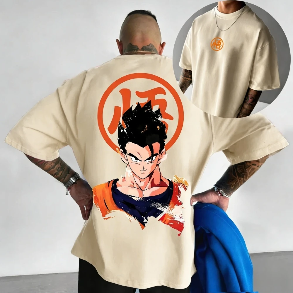 

Dragon Ball Son Gohan Unisex Pure Cotton T-shirt 2026 Summer Anime Print American Loose Casual Parent-child Short Sleeved Top