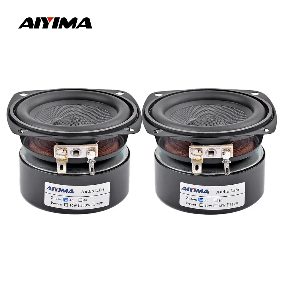 AIYIMA 2Pcs 3 Inch Full Range Audio Speakers 4 8 Ohm 20W Waterproof Sound Speakers Glass Fiber Home Amplifier Audio Loudspeaker