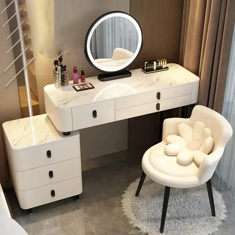 

Beauty Modern Vanity Table Storage Simple Nordic Classic Vanity Table Elegant Makeup Luxury Schminktisch Bedroom Furniture