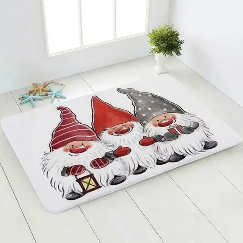 Christmas Welcome Gnome Doormat Front Porch Rugs Welcome Mat Christmas Gnome Door Mat Indoor Outdoor Doormats Entrance Carpet