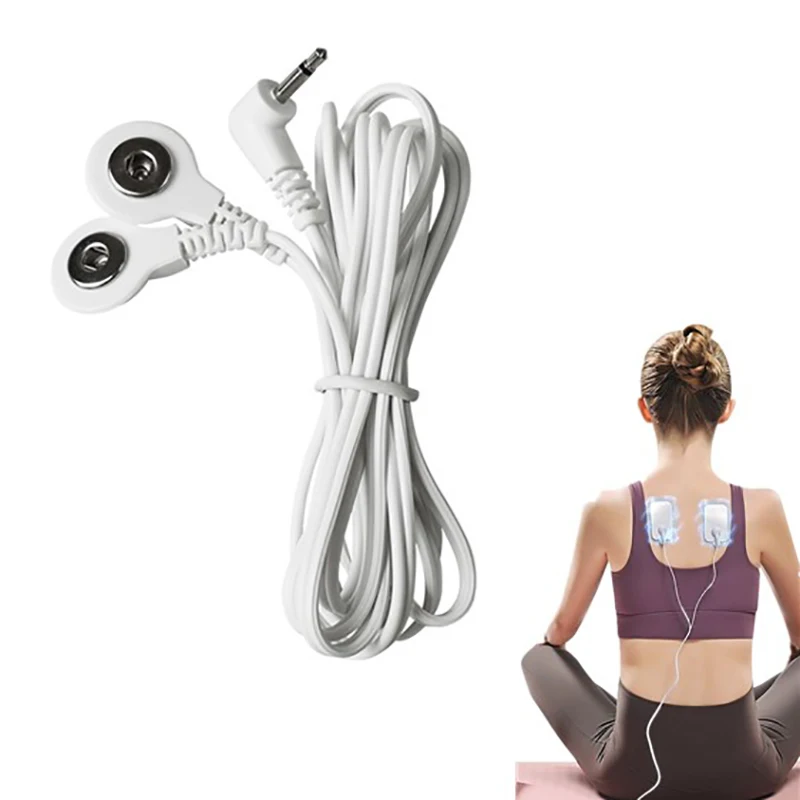 2 Way Machine Massager Button Cable Electrode Electrode PadsStandard Connection Massage For TENS Unit Lead Wires Cables