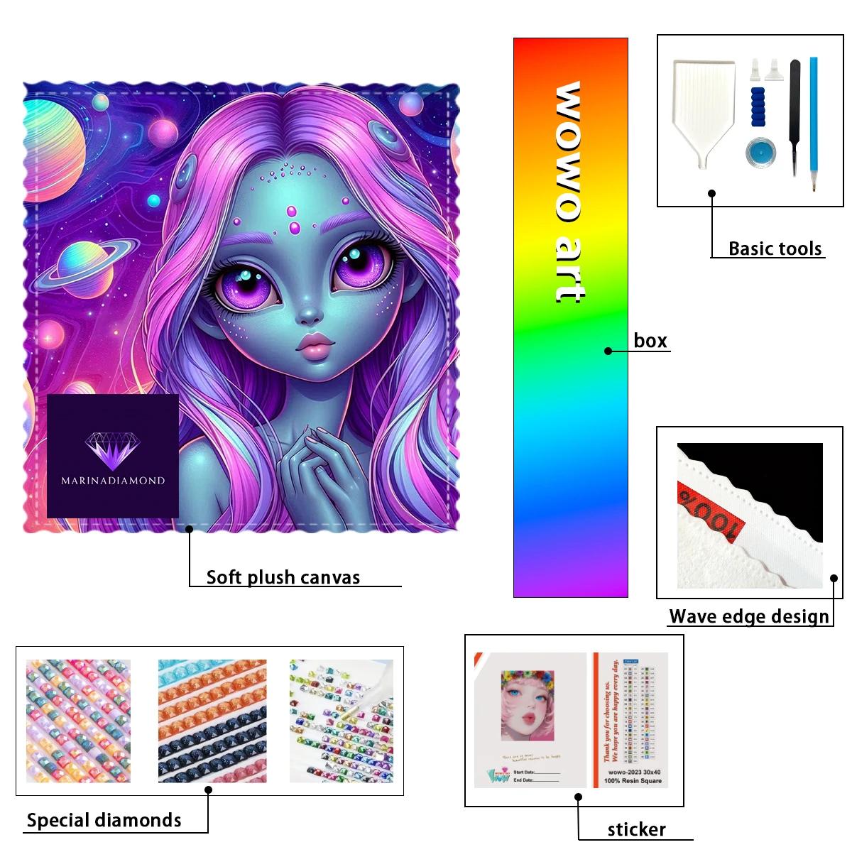 

【MARINA Diamond Art】Alien Girl Crystal AB Rhinestone FD Rhinestone Perfect Resin Diamond