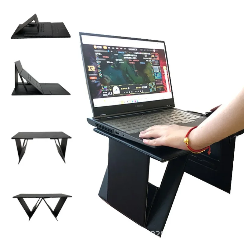 Easy to Use Carry PC Desk Portable Notebook Notepad Stand Computer Laptop Bracket Pad Holder Folding PU Table Reading Writing