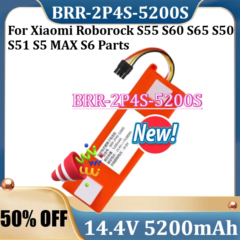 

For Xiaomi Roborock S55 S60 S65 S50 S51 S5 MAX S6 Parts New BRR-2P4S-5200S Robotic Vacuum Cleaner Replacement Battery