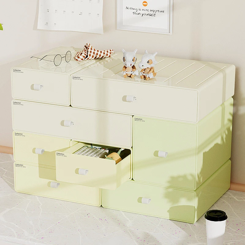 NEW Desktop Stackable Storage Box Free Combination Plastic Stationery Cosmetic Storage Drawer Home Office Sundries Organizer