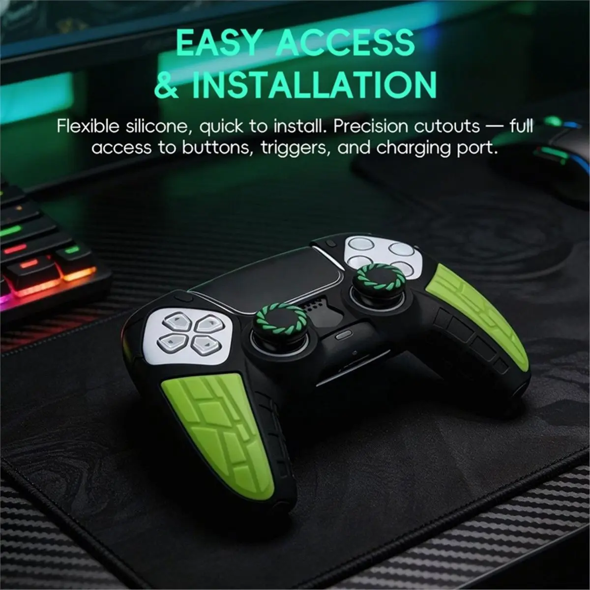 update. Silicone Case for PS5 DualSense Controller with Thumb Grip Caps Kit Soft Protective Case Special Edition Series view 6