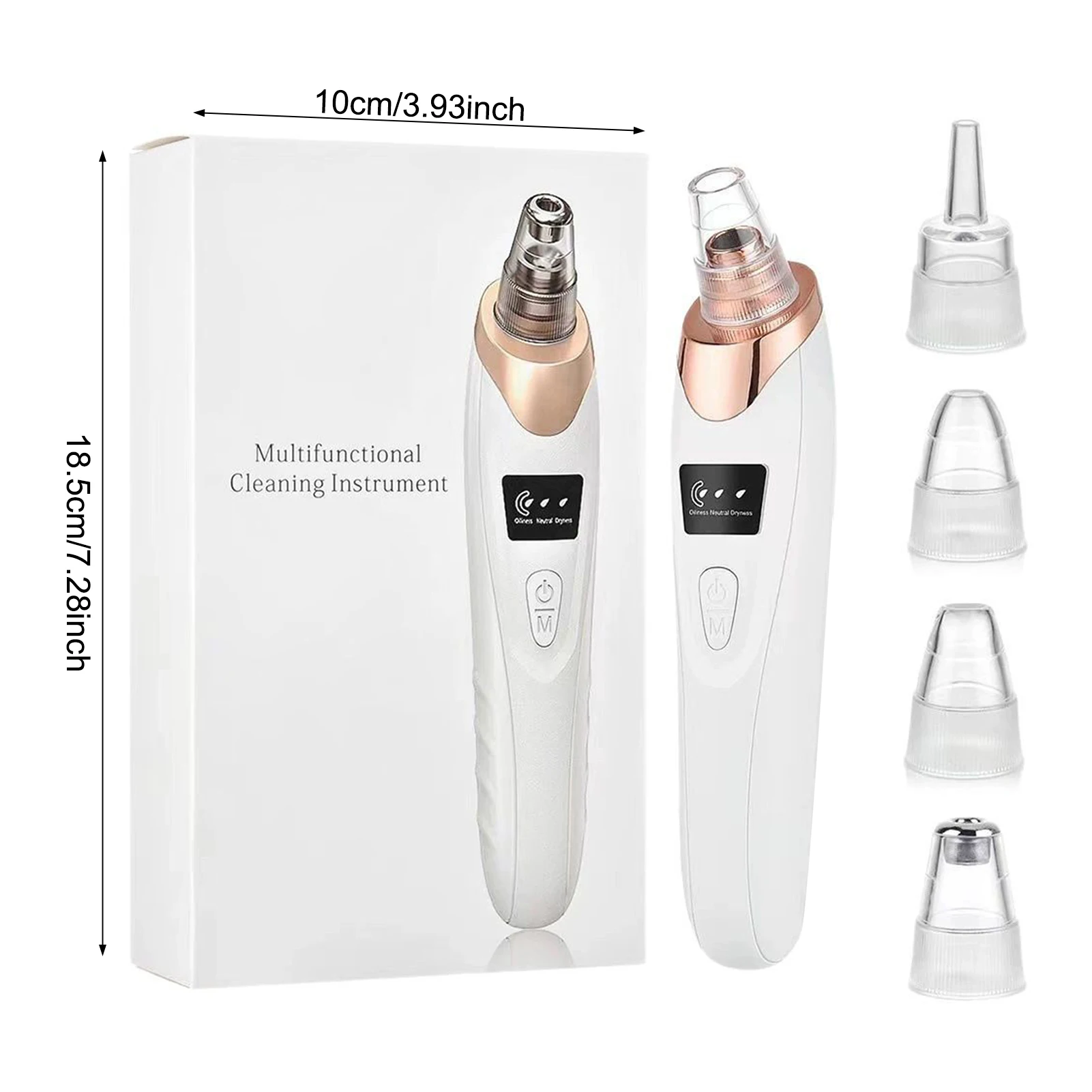 3 مستويات أجهزة إزالة الرؤوس السوداء الكهربائية USB قابلة للشحن منظف المسام فراغ أدوات إزالة الرؤوس السوداء للنساء ماكياج الوجه