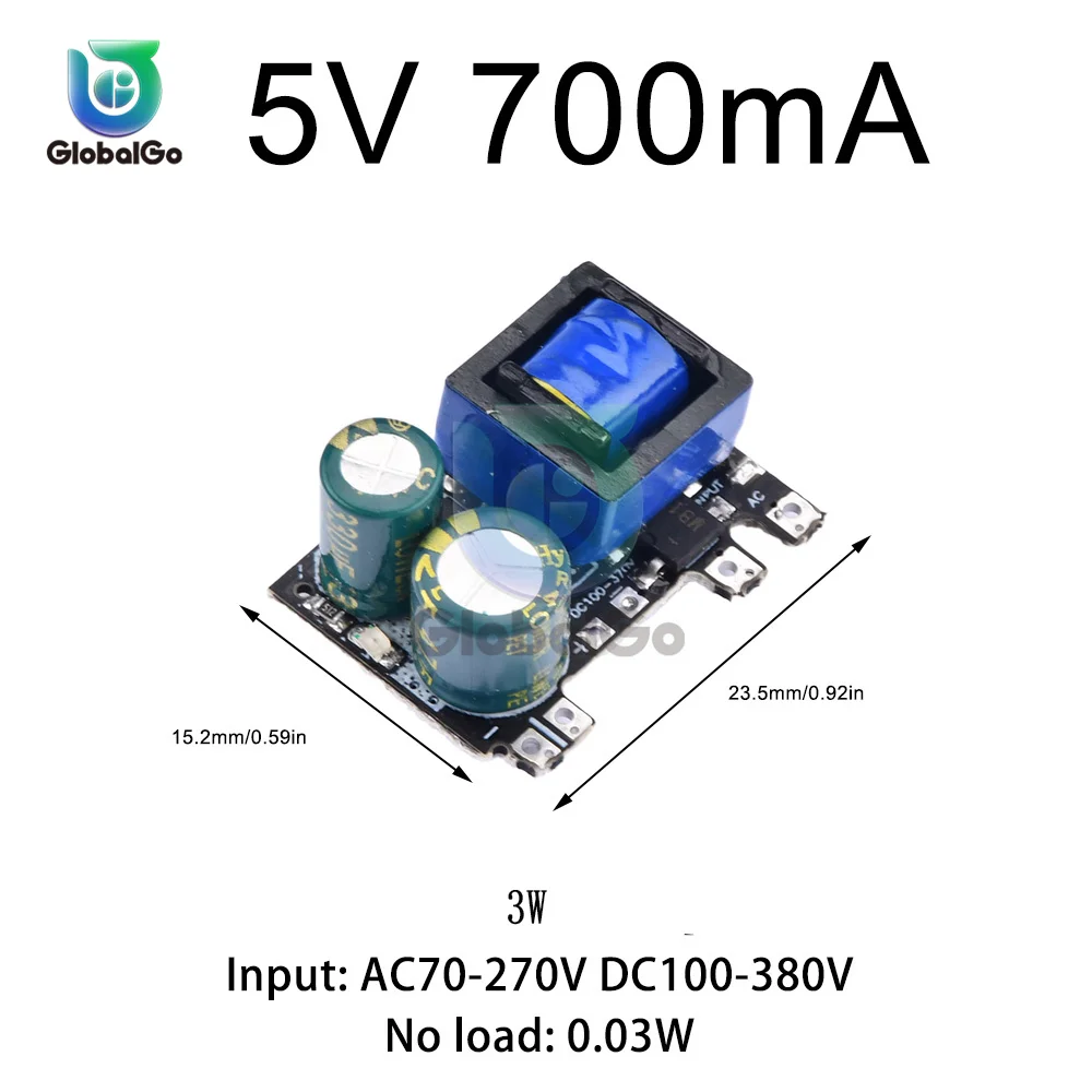 AC-DC 5V 700mA 1000mA 2000mA  Precision Buck Converter AC 70-270V to 5V DC Step Down Transformer Power Supply Board Module