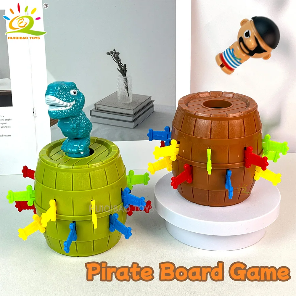 

Dinosaur Pirate Bucket Toy Lucky Game Jumping Pirate Pop-Up Mechanism Toy Creative Fun Toy for Family Gatherings Children's Gift