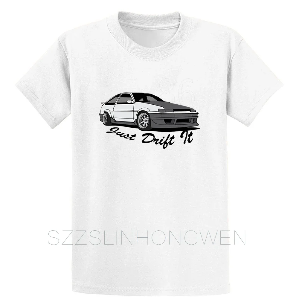 Ae86 Just Drift It T Shirt Spring Autumn Short Sleeve Novelty Knitted Unique Crew Neck Comfortable Cute Shirt