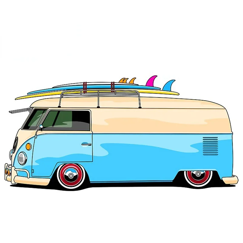 13cm for Surf Van Graffiti Windshield Bumper Stickers on Car Products Sticker PVC Stylish, Decals Cute, Accessories Decoration