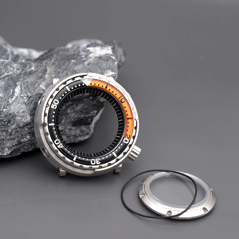 Japan Tuna Steel Case With Aluminum Bezel Insert Fits  Abalone NH35 NH36 Movement SKX007 SKX009 Watch Repair Replace Parts