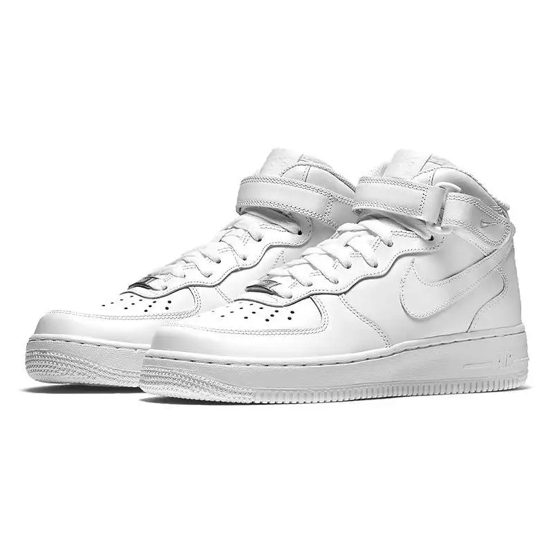 Nike Air Force 1 '07 Mid ''Triple White'' Sneakers shoes 366731-100 With Original Box