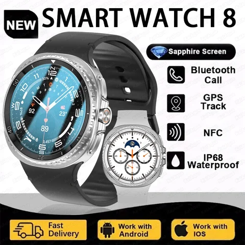 New Watch 8 Ultra Smart Watch Rotating dial Health Monitor Bluetooth Call Sports Mode NFC IP68 Waterproof Smartwatch Men Women