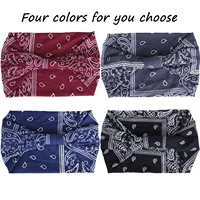 3 Pack Wide Headbands for Women Paisley Twist Hair Bands Stretchy Cross Head Turban Bandana Valentine's Day Non Slip Exercise Hair Wraps Accessories - Image 2