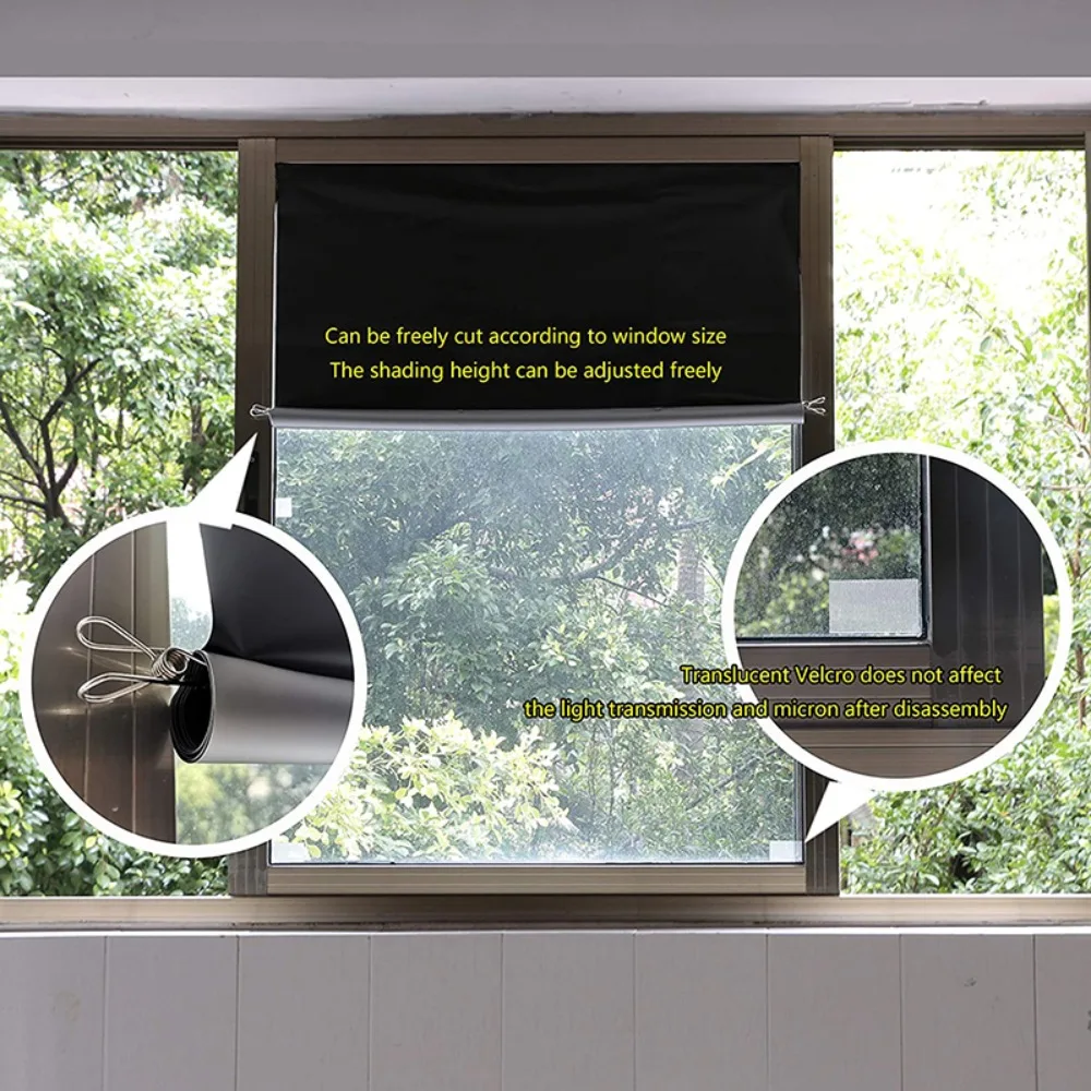 meter Non-perforated Adjustable Nursery Thermal Insulated Bedroom Window Shade Blackout Blind Travel Window Cover Curtain