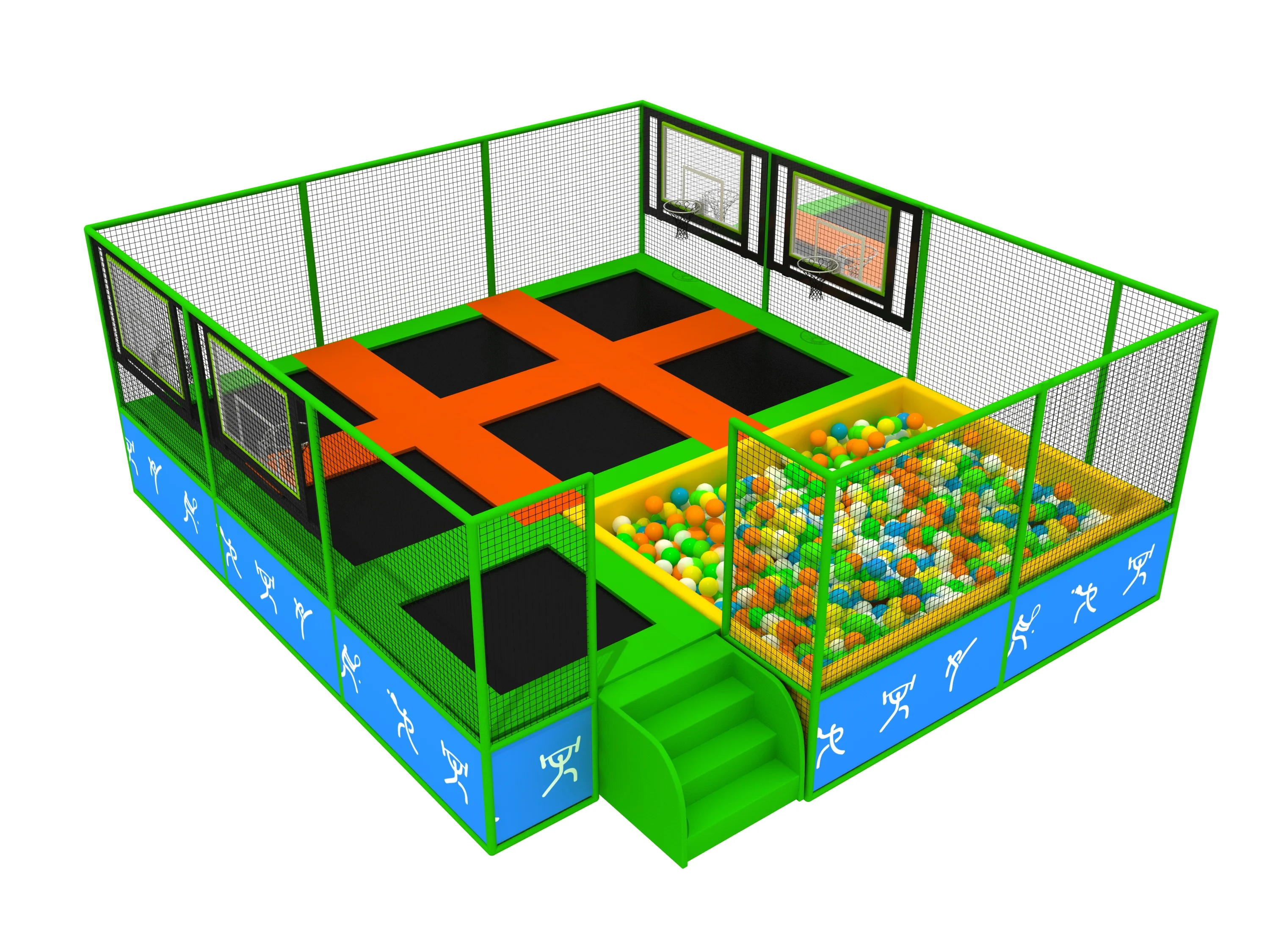 Factory direct sales 5 * 5 meters trampoline park trampoline commercial children adult indoor play center