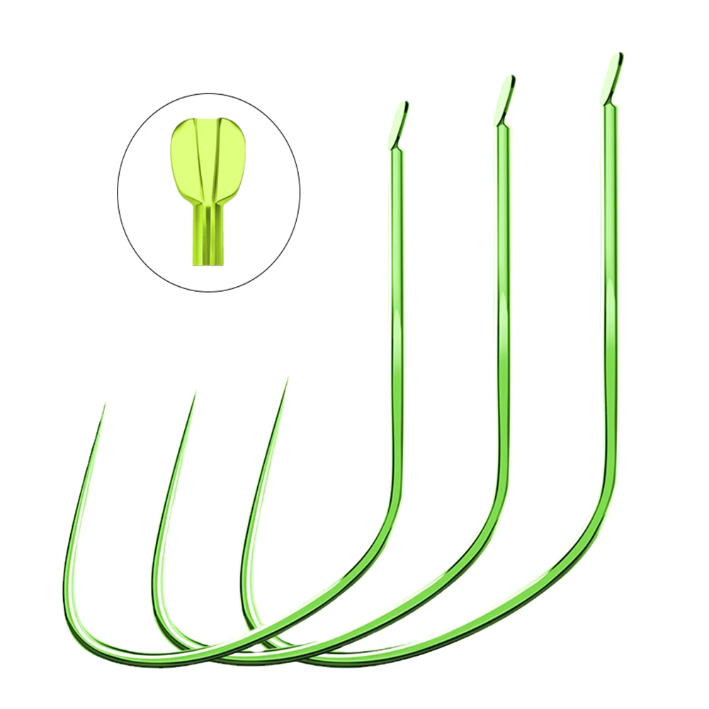 50pcs Carp Hook Trunking Athletics Barbless Sea Field Improved Fishhook Barb-Thin Strips Grass Green Fishing Accessories